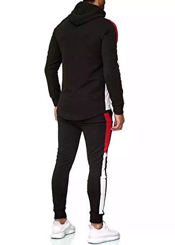 Chándal Completo para Hombre, Moda Slim Fit Conjunto Deportivo de Manga Larga Casual Sudadera con Capucha + Pantalones Deportivos Conjuntos