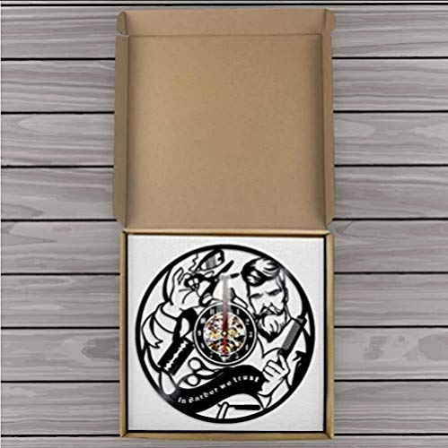 CHANGWW Reloj de Pared led Mute Disco de Vinilo Reloj de Pared peluquería salón de Belleza Tienda Reloj de Pared decoración en peluquería Creemos Regalo de peluquería