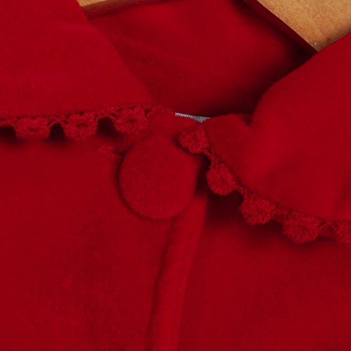 Chaqueta bebé niña, Bebé niñas otoño Invierno Manto Abrigo Chaqueta Ropa de Abrigo 24 Mes - 6 Años (Rojo, Tamaño:6 Años)