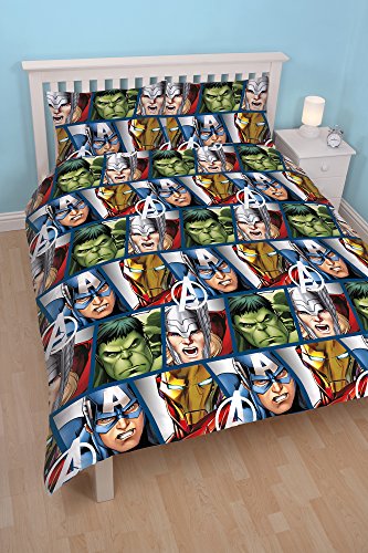 Character World Marvel Avengers Shield - Juego de Ropa de Cama Doble, Multicolor