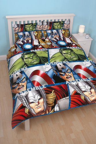 Character World Marvel Avengers Shield - Juego de Ropa de Cama Doble, Multicolor