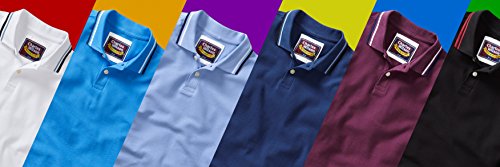 Charles Wilson Camiseta Polo Cuello con Raya de Contraste (Small, Sky Blue & Navy)