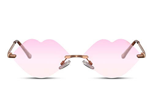 Cheapass Gafas de Sol Labios Corazones Alocadas Festival Fiesta Gafas de sol Rosa Translúcido Lentes Protección UV400 Hombres Mujeres