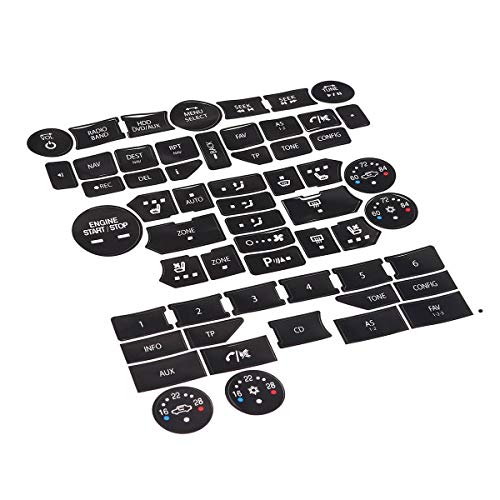 Chengxin Car Decals Un Conjunto Fix Botón Desgastado Coches Aire Acondicionado con Temperatura Radio Kit de reparación Las Etiquetas engomadas para SA-AB 3ª generación 9-5NG 9-4X (Color : Negro)