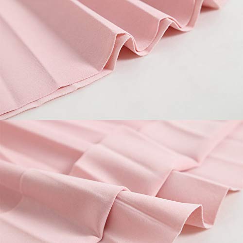 CHENTAOCS Medida de la Cintura Plisada Color sólido de la Falda de Medio Cuerpo elástico Promociones Pink Lady Negro de Primavera Otoño Mujer (Color : Rosado, Talla : One Size)