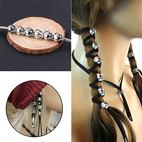 chenyou Cuerda De Pelo Vintage Punk Metal Cráneo Hairband Adornos Mujeres Ponytail Styling Headwear Accesorios Antiguos con 6 Colgantes Cintas para el Pelo (Color : 1)