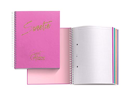 Chic&Love Sweet California - Cuaderno con 120 hojas y cuadrícula, A5, color fucsia