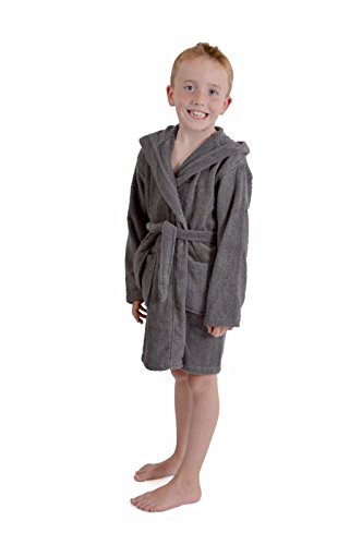 Chicos Niñas 100% Transpirable Algodón Peinado Lujoso Bata De Baño Con Capucha Toallas Suave Terry Toalla Housecoat