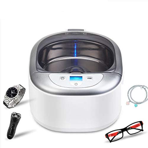 CHQYY Limpiador ultrasónico profesional de joyas d Limpiador de la joyería de ultrasonidos, de 600 ml, pantalla digital y sincronización automática for la limpieza de los vidrios de la joyería, dentad