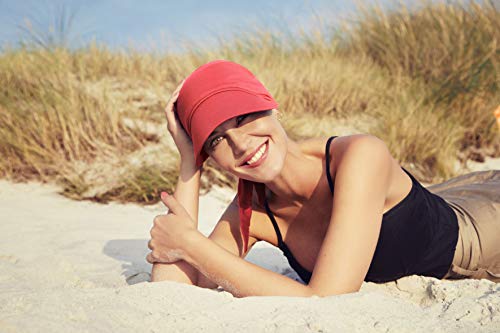 Christine Headwear Gorra oncológica Ultra transpirante Bianca con Visera y Technology 37.5® para Mujeres en Tratamiento con quimioterapia - Rojo Frambuesa
