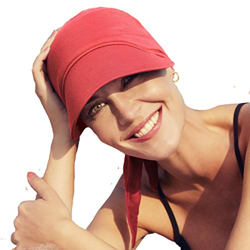 Christine Headwear Gorra oncológica Ultra transpirante Bianca con Visera y Technology 37.5® para Mujeres en Tratamiento con quimioterapia - Rojo Frambuesa