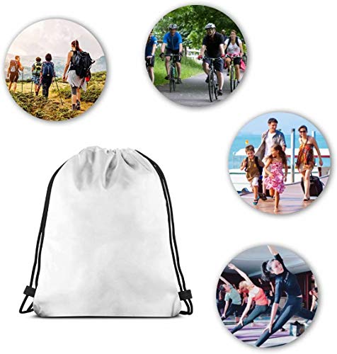 Christmas Pugs in a Santa's Red Cap Mochila con cordón Mochila con cordón Mochila Cinch Gympack de poliéster Resistente al Agua para Acampar Senderismo 36 x 43 cm / 14,2 x 16,9 Pulgadas