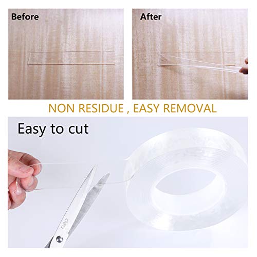 Cinta Adhesiva de Doble Cara Cinta de Nanómetro Sin Huella Cinta Fuerte Multifuncional e Impermeable 2mm*30mm*3m