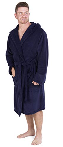 CityComfort Albornoz Hombre súper Suave para Hombre (M, Azul Marino con Capucha)