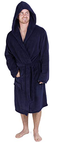CityComfort Albornoz Hombre súper Suave para Hombre (M, Azul Marino con Capucha)
