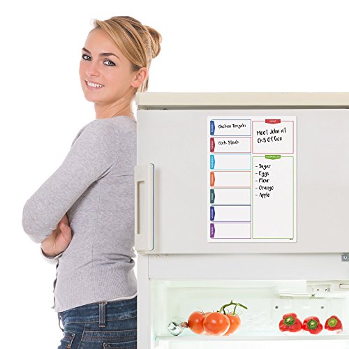 CKB Ltd® - Pizarra magnética para frigorífico (tamaño A3, incluye marcadores y borrador)