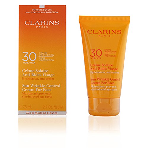Clarins Sun Crema antiarrugas para rostro de alta protección UVB/UVA 30, 75 ml