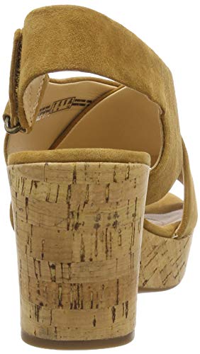Clarks Maritsa Lara, Sandalia con Pulsera Tira de Tobillo, Amarillo (Ochre Suede-), 41 EU