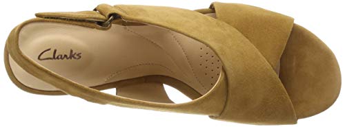 Clarks Maritsa Lara, Sandalia con Pulsera Tira de Tobillo, Amarillo (Ochre Suede-), 41 EU