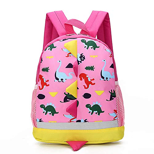 Clase preescolar 3-4-5 años de edad masculina y femenina bebé mochila de dibujos animados dinosaurio paquete de los niños guardería bolsa de la escuela de los niños Pinka. L