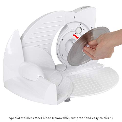 Clatronic AS 2958 Cortafiambres, Corte Ajustable, 180 W, Color Blanco, plástico, 3 Velocidades, Plateado