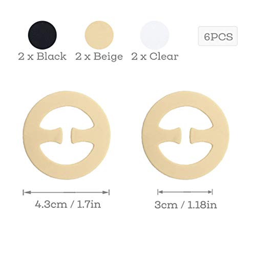 Clips de la correa del sujetador Correas ocultas para el control de la escisión - 6 piezas (Round, un)