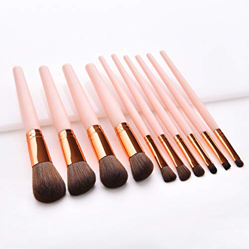 CLOOM Conjunto De Brocha De Maquillaje 10 Piezas De Pinceles Maquillaje De Fibra SintéTica Para Las Cejas, Sombra De Ojos, Base De Maquillaje, Polvos Makeup Brush Del Carnaval Boda