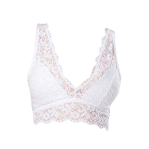Cloud ROM Gran Tamaño，Mujeres Sujetador de Encaje Elasticidad Blando Bra Top Sin Aro Lencería Push up Chaleco Sin Hebilla Comodo Lucha Libre，Jogging，Yoga Deportivo Sostén