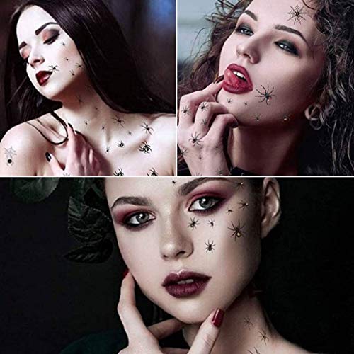 CMTOP Tatuajes Temporales Hlloween Tattoos (10 Hojas) araña Tatuaje Pegatinas para decoraciones de fiesta de Halloween Cosplay