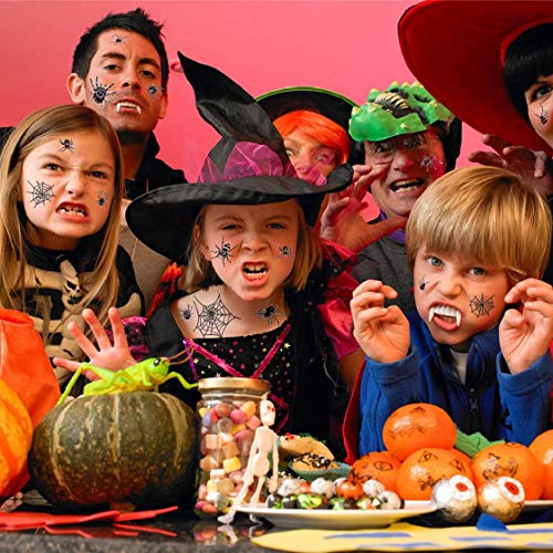 CMTOP Tatuajes Temporales Hlloween Tattoos (10 Hojas) araña Tatuaje Pegatinas para decoraciones de fiesta de Halloween Cosplay