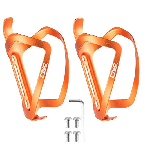 CNC Portabidón para Bicicleta, Portabidones para Bicicleta MTB，Aluminio Portabidón de Bicicleta，2 pcs,Naranja