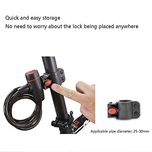 CNMDB Accesorios para Bicicletas Moto T Cerradura, Seguro antirrobo/fácil de almacenar/Bicicletas antirrobo de Bloqueo de Alta Resistencia/Fuerte y Duradero/Cerraduras de Cable Son adecuados for n B