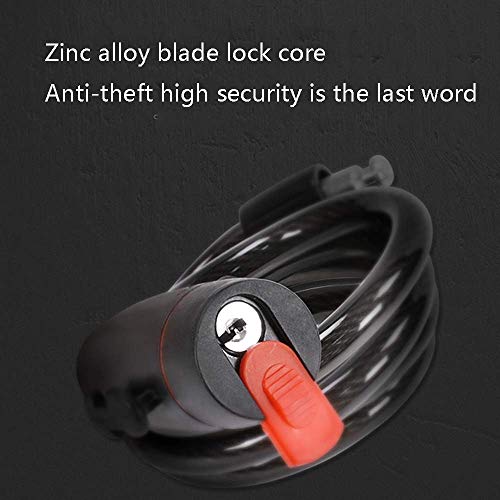 CNMDB Accesorios para Bicicletas Moto T Cerradura, Seguro antirrobo/fácil de almacenar/Bicicletas antirrobo de Bloqueo de Alta Resistencia/Fuerte y Duradero/Cerraduras de Cable Son adecuados for n B