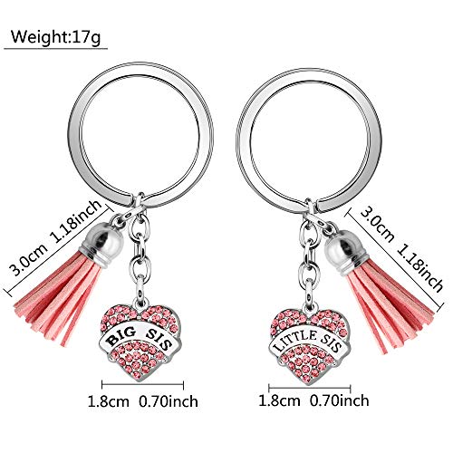 Coagurmes - Llavero con borla para niña y mujer, diseño de hermana pequeña, color rosa