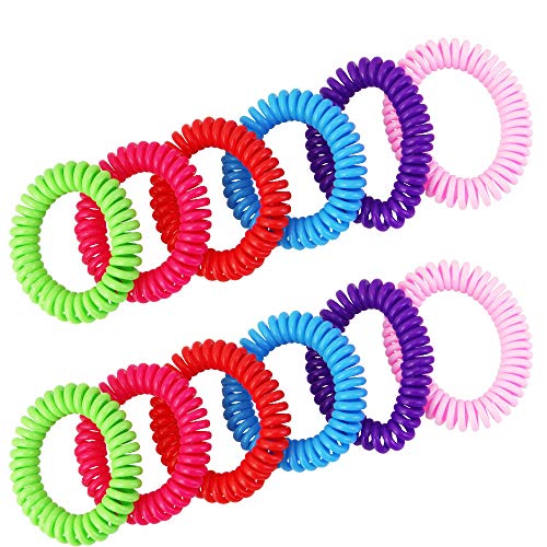 CODIRATO 12 PCS Pulseras Repelentes de Mosquitos, Pulseras Antimosquitos Impermeable Bandas Repelentes de Piel para Repelente de Mosquitos, Campamento de Insectos, Excursiones y Viajes (6 Colores)