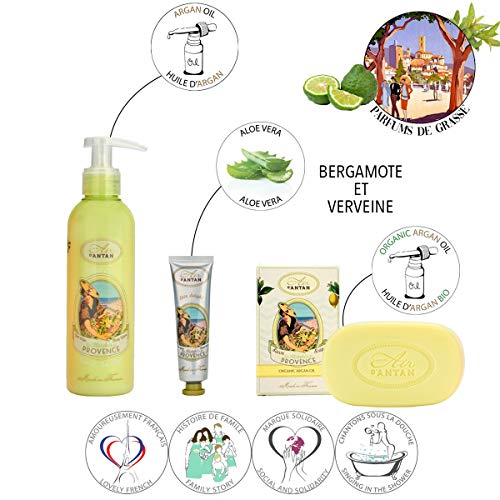 Cofre Regalo Mujer PROVENCE: 1 Jabon 100g, 1 Crema Corporal 200ml,1 Crema de Manos 25ml / Un Air d’Antan® / Perfume: Verbena, Bergamota/Caja Bonita/Belleza Mujer/Regalo Original/Caja De Jabon