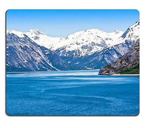 Cojín de ratón Juego Cojín de ratón Rango de montaña y Aguas del océano en el Parque Nacional Glacier Bay Alaska