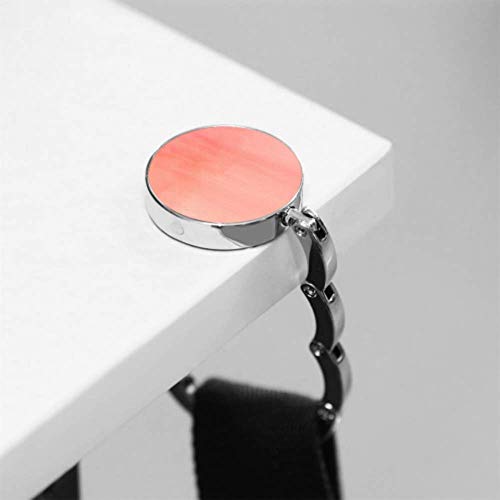 Colgador de acuarela de textura rosa melocotón para bolsos portátiles percha de bolsos de diseño único plegable de sección de almacenamiento de escritorio percha monedero