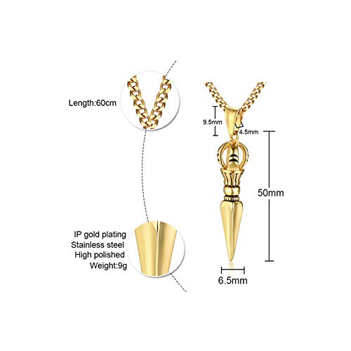 Colgante de acero inoxidable con forma de mano mágica con forma de lágrima de alta imitación, joyería para hombre, colgante simple y creativa, joyería de varias tendencias, collar, 123, dorado, Size