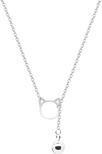 Collar Cat Bell Cute Female Silver Clavícula Cadena Mujer Simple Student Cumpleaños Amor Su Mejor Regalo