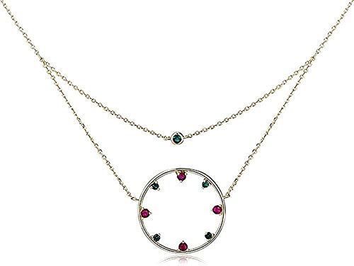 Collar Colgante Aleación de Acero Inoxidable Colgante Redondo Cadena de clavícula Nicho Sen Accesorios para Enviar su cumpleaños de Novia