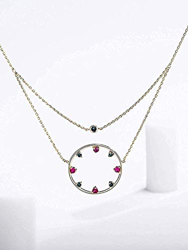 Collar Colgante Aleación de Acero Inoxidable Colgante Redondo Cadena de clavícula Nicho Sen Accesorios para Enviar su cumpleaños de Novia