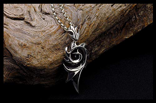 Collar con colgante de plata 925 con alas de dragón para hombre, joyería dominante de moda, personalidad tendencia de clavícula cadena de suéter cadena creativa, 123, color, 60cmsilverchain