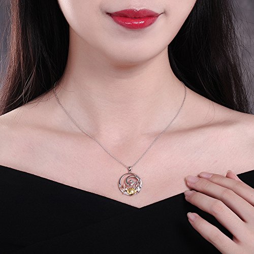 Collar con colgante en forma de tortuga marina, estrella de mar, concha dorada, cadena de plata de ley 925, 16-17-18 pulgadas