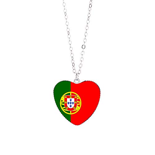 Collar hecho a mano con diseño de la bandera de Portugal