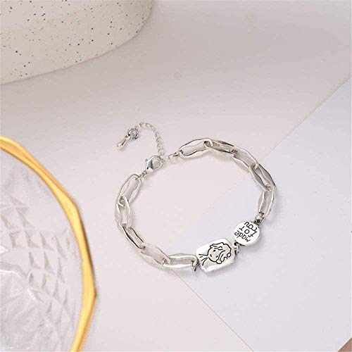 Collar Personalidad Simple Little Boy Pulsera Personalidad Hip-Hop Letter Charm Cute Cartoon Nicho Can Pulsera Ajustable