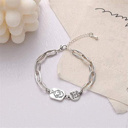 Collar Personalidad Simple Little Boy Pulsera Personalidad Hip-Hop Letter Charm Cute Cartoon Nicho Can Pulsera Ajustable