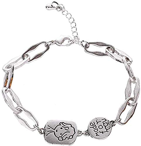 Collar Personalidad Simple Little Boy Pulsera Personalidad Hip-Hop Letter Charm Cute Cartoon Nicho Can Pulsera Ajustable