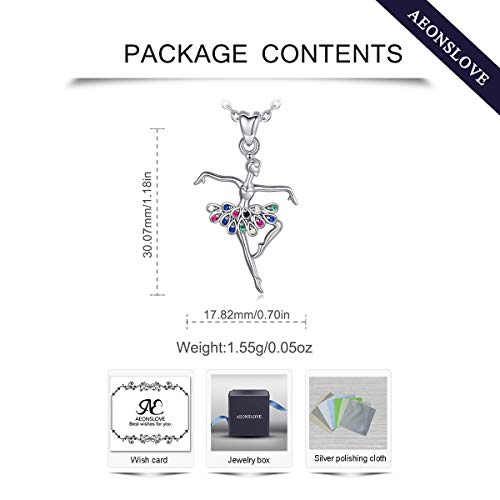 Collares de plata para mujer, plata de ley 925, colgante de ballet de Navidad, para danza de baile, cadena de 45,72 cm AEONSLOVE joyas regalos para mujer esposa niña