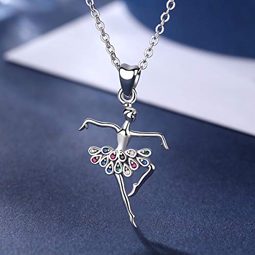 Collares de plata para mujer, plata de ley 925, colgante de ballet de Navidad, para danza de baile, cadena de 45,72 cm AEONSLOVE joyas regalos para mujer esposa niña